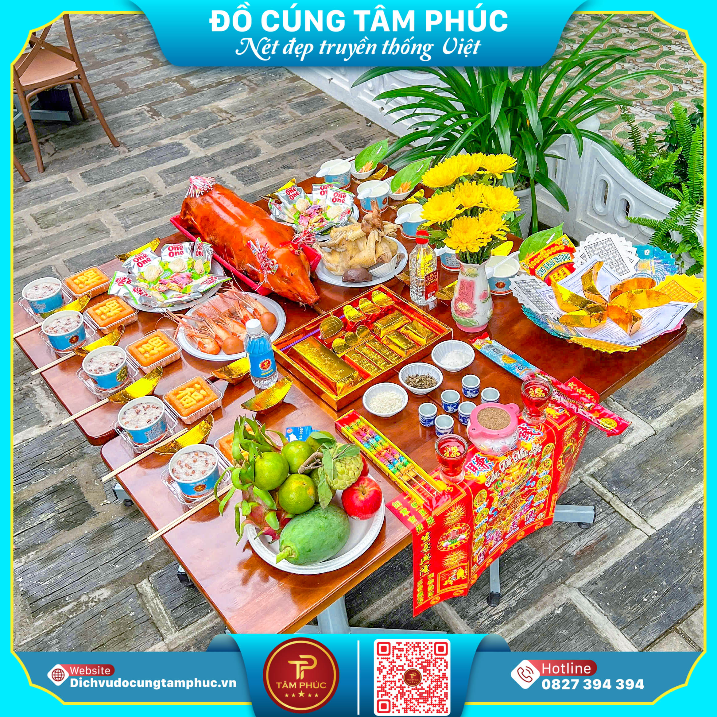 Mâm Cúng Có Heo Quay Nguyên Con Tại Cần Thơ.